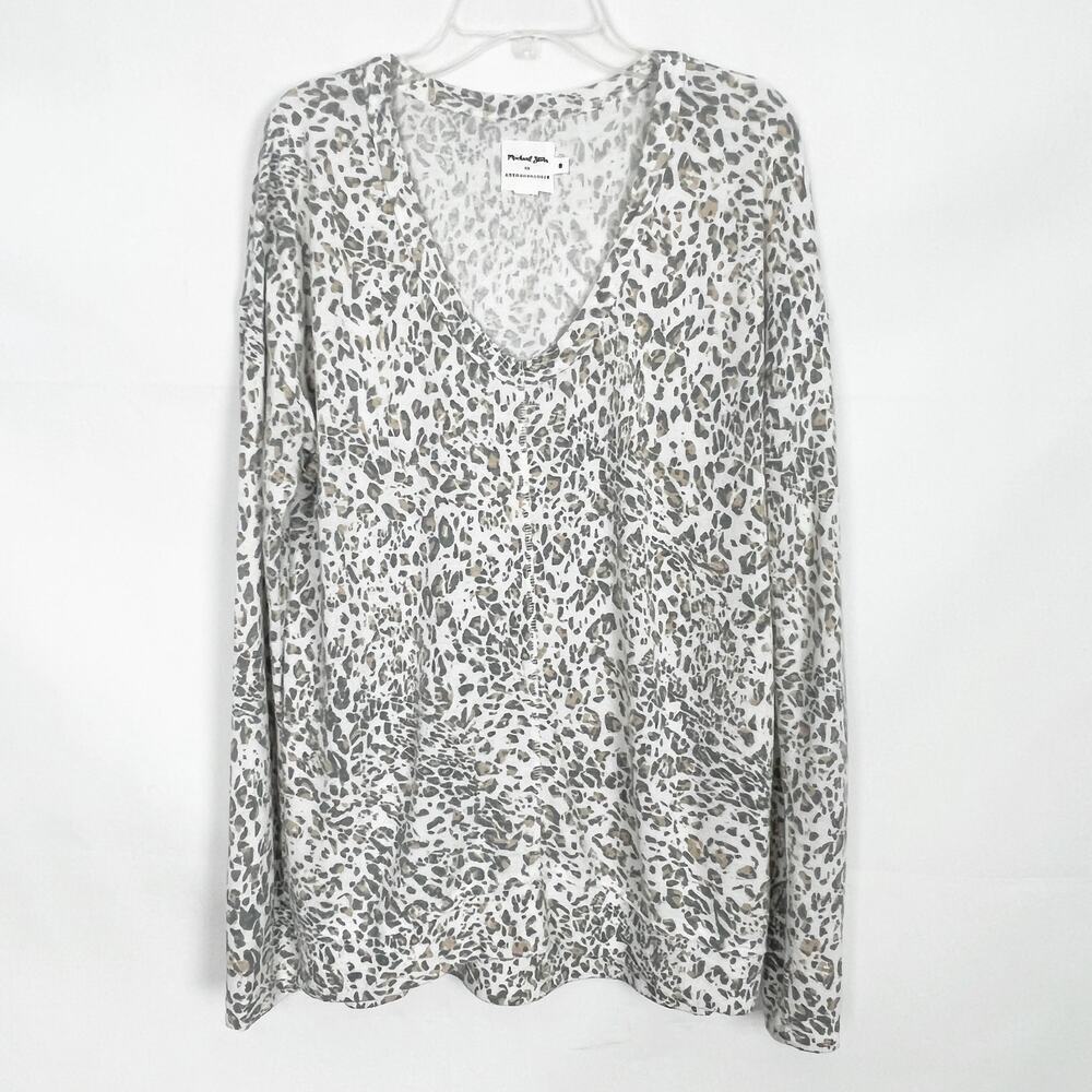 Michael Stars For Anthropologie Leopard Print Top Size Small